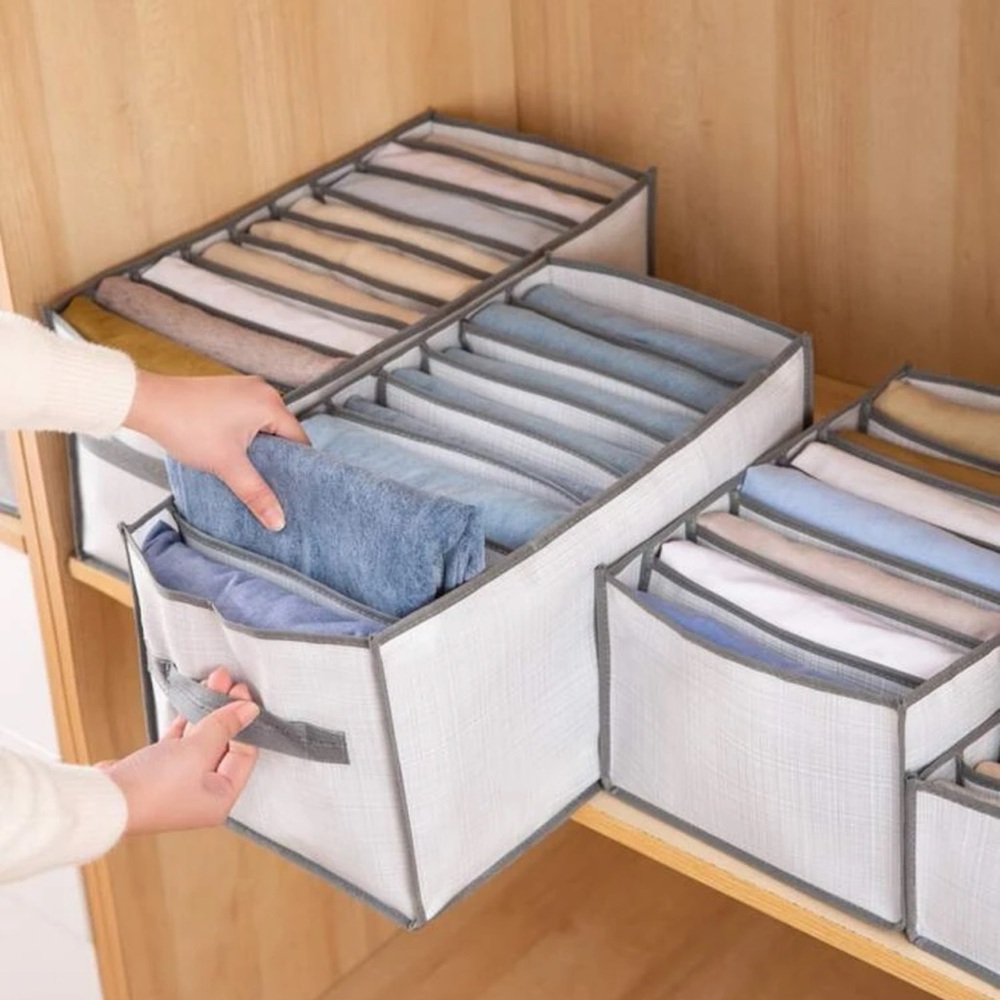 Contrast Binding Foldable Storage Box, Multifunction Pants Organizer For Home